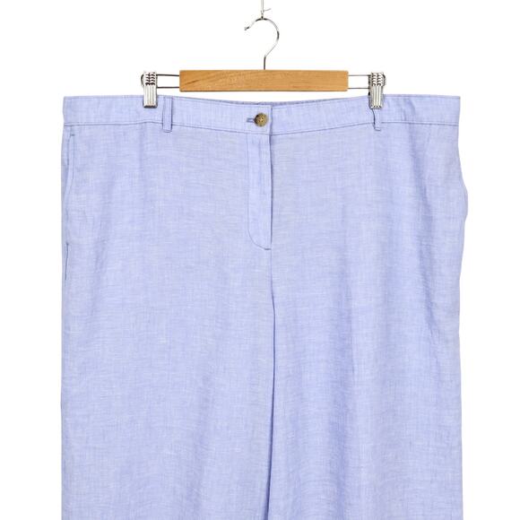 J.Crew Linen Harbor Wide Leg Pant French Blue Size XXL NWOT - Picture 3 of 8